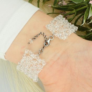 Srebrna bransoletka ślubna z kryształami Swarovski® 925 BR 335 – elegancka biżuteria dla panny młodej zapięcie.jpg